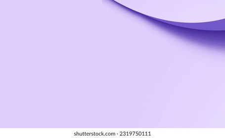 Trendy background with soft purple pastel color. fun backdrop with shadow. Modern textured background with realistic round geometric shapes.