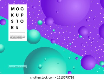 Trendy background with spheres. Abstract vector illustration. 