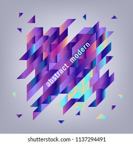 Trendy background template with vibrant blue purple gradient bold color abstract geometric triangle polygonal shapes. Vector modern poster, ppt presentation layout, minimal style backdrop illustration