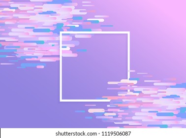 Trendy background template with vibrant glitched gradient purple blue violet colors and abstract shapes flow. Vector modern poster, banner, presentation layout, minimal style corporate identity