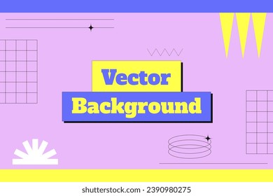 Trendy background template in y2k style. Flat vector design template.