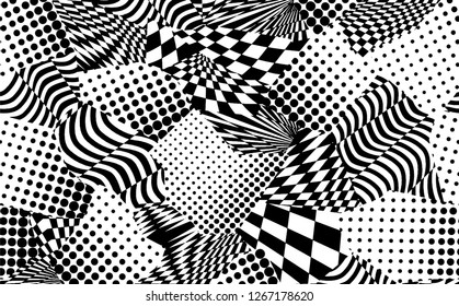 Trendy background zigzags lines background with squares handy for textile textured