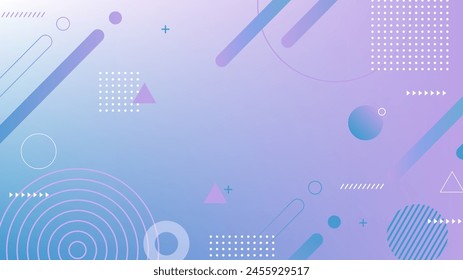 Trendy backgrounds with gradient and geometric patterns in blue and purple colors. Night color.