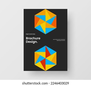 Trendy banner A4 vector design template. Isolated geometric pattern pamphlet concept.