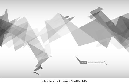 Trendy banner from abstract triangles. Vector illustration. Used opacity layers