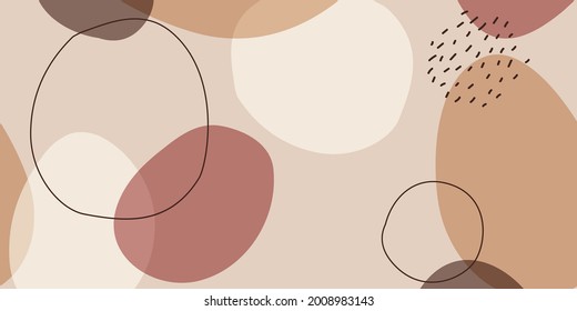 Trendy banner background with organic abstract shapes