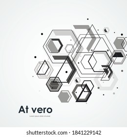Trendy banner for brochure design. Vector design print template. Flat abstract design. Abstract geometric pattern