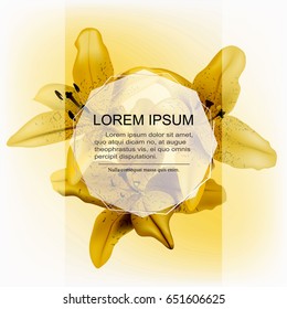 Trendy banner with flowers for online stores, promotions, magazines and web sites. Vector illustration.