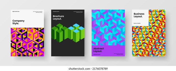 Trendy banner vector design illustration composition. Fresh geometric pattern corporate brochure concept collection.
