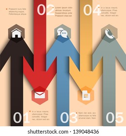 Trendy banner-arrow design for infographics,websit e templates or design graphic for business. Vector EPS10