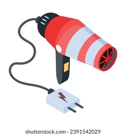 Trendy Barber Accessories Isometrisches Symbol