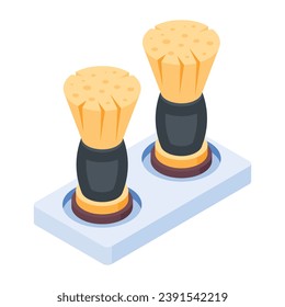 Trendy Barber Accessories Isometric Icon
