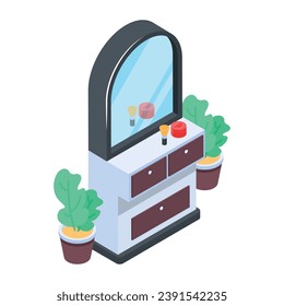 Trendy Barber Accessories Isometric Icon