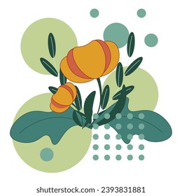 
Trendy Bauhaus Geometrical flower  design. Modern Geometric background with Bauhaus flower and organic shapes can used t-shirt print, web icon and notebook print cover. Vector illustration.