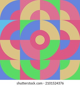 Trendy bauhaus pattern background. Abstract geometric bauhaus background for web banner, business presentation, branding package, fabric print, wallpaper, etc.