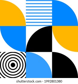 Trendy bauhaus pattern design. Abstract geometric shape style for wallpaper, branding and fabric print. Vector