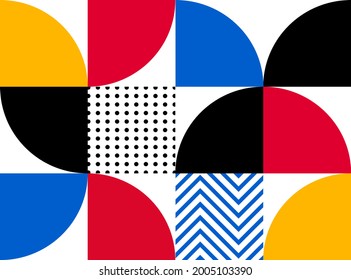 Trendy bauhaus pattern design background. Eps 10 Vector