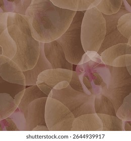 Trendy, beautiful backdrop seamless pattern. Translucent, overlapping floral all over arrangement printable pattern ideas for textile, home decor, banner, template, business, wall paper, gift wrapping
