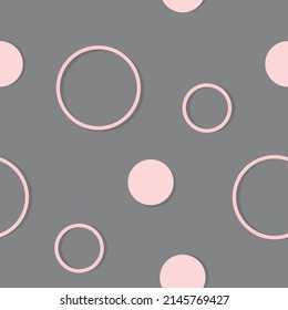Trendy beautiful girly pink princess pattern on gray background.
Template design for textile print, poster, decoration, texture
for girls party.