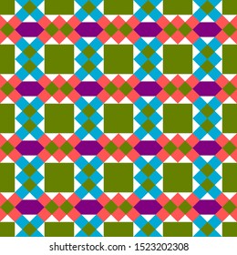 Trendy beautiful many triangles and squares colorful seamless pattern, vector  illustration. Geometric design