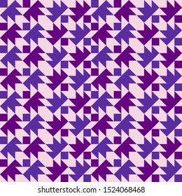 Trendy beautiful many violet triangles and squares seamless pattern, vector  illustration. Geometric design