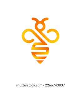 Trendy bee Logo design vector template
