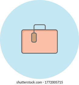 Trendy beg icon on blue background for web and mobile graphic.