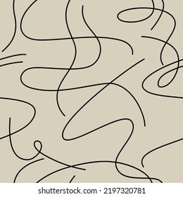 Trendy beige vector random line seamless pattern. Abstract geometric backdrop illustration. Wallpaper, graphic background, fabric, textile, print, wrapping paper or package design.