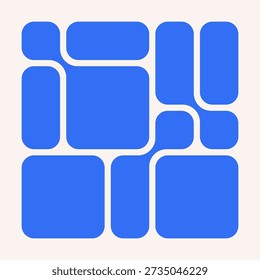 Trendy Bento Grid Vector Template With Right Angles And Brick-Style Panels. Geometric Brutal Shapes In Different Sizes For Web Layouts And Modern Web Design, Social Media And Collages