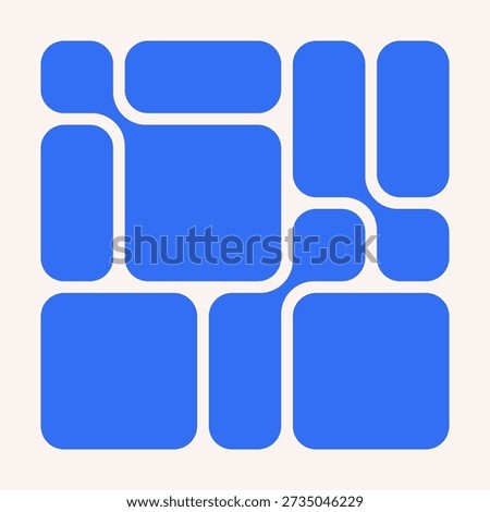 Trendy Bento Grid Vector Template With Right Angles And Brick-Style Panels. Geometric Brutal Shapes In Different Sizes For Web Layouts And Modern Web Design, Social Media And Collages