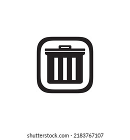 Icono de aplicación de bin de moda en estilo plano aislado en fondo blanco. 
Icono para la presentación, folleto, catálogo, afiche, libro, revistas y aplicaciones.
Ilustración del vector, EPS10.