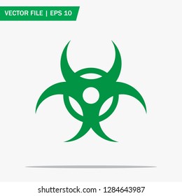 Trendy bio hazard icon in flat style isolated on grey background. Biological hazard symbol. Vector illustration. Eps10.