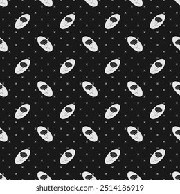 Trendy black floral abstract pattern on white background. Perfect for modern decor, fashion, and wallpapers.