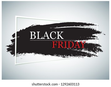 Trendy black friday banner isolated on gray background. Modern black friday banner for web site, design template, label, sticker, placard, card and poster. Vector illustration