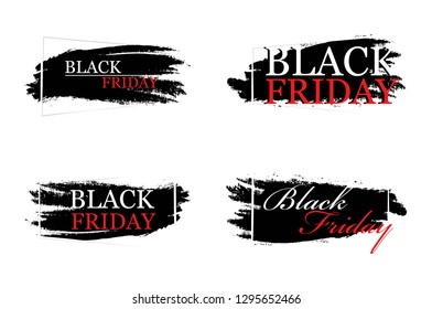 Trendy black friday banners set isolated on white background. Modern collection of black friday banners Vector illustration