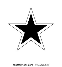 Trendy Black star with filled and outline style. Vector illustration.