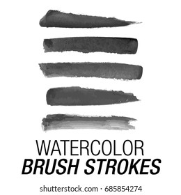 Trendy Black Watercolor Stain Texture Vector for Scrapbook, Social Media, Flyers, Card, Poster, Brochures Design on White Background