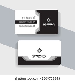 Trendy Black and White Business Card Minimal and Clean Design