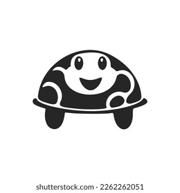 Trendy black and white cute turtle logo. Good for business.