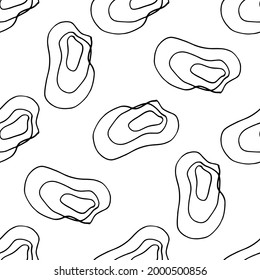 Trendy black and white graphic seamless pattern with strokes and stains. Minimalist Scandinavian style. Vector abstract background with hand painted lines. Design for wrapping paper, prints, fabrics