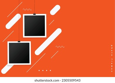 trendy blank border frame template to enhance your pictures vector 