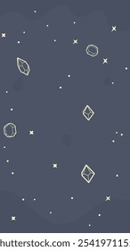 Trendy Blue Celestial Mobile Stories Background Of Gems Esoteric Crystals In Different Shapes Logo Isolated Vector Design