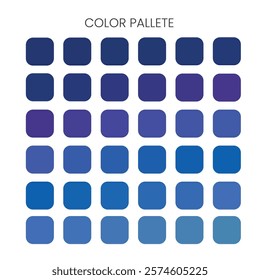 Trendy Blue Color Palette Swatches