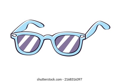 Trendy blue sunglasses isolated vector illustration