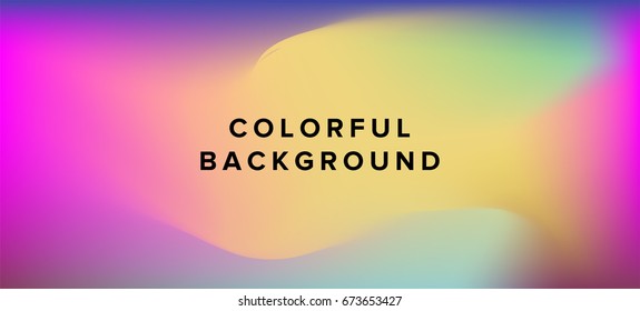 Trendy blurred background with holographic colorful rainbow stains.