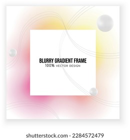 Trendy blurry gradient frame square design vector