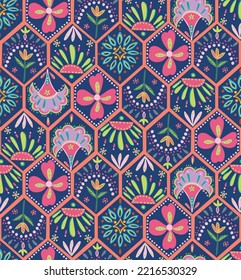 TRENDY BOHEMIAN SEAMLESS PATTERN IN EDITABLE VECTOR