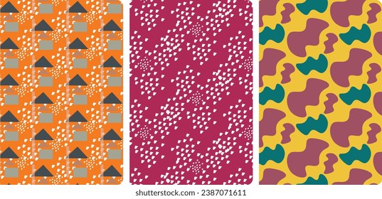 Trendy bohemian style floral banners and posters templates. Plants and trees abstract greeting card or invitation designs. Vector illustration.