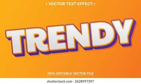 Trendy bold 3d editable text effect colorful gradient style