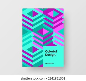 Diseño vectorial de portada de libro a4 de moda. Plantilla de volante de patrones de mosaico premium.